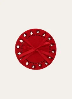 4 DESSOUS VERRES EN FEUTRINE ROUGE