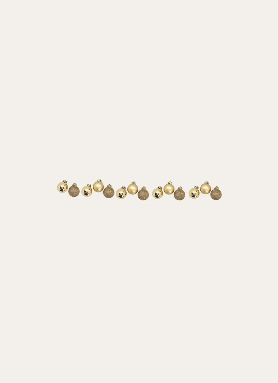 14 MINI BOULES DE NOËL DORÉ