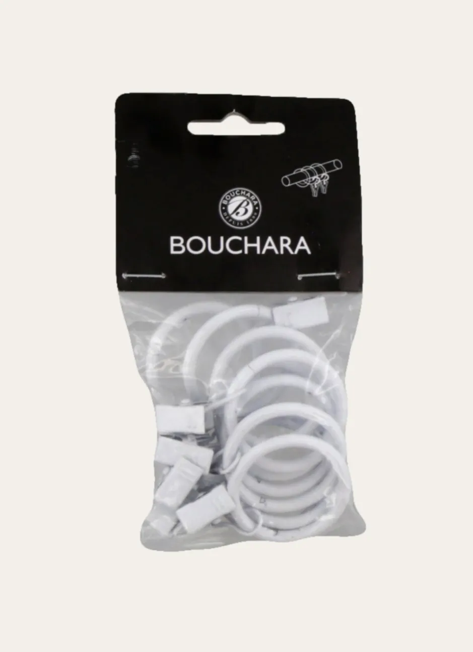 ANNEAUX À PINCES POUR RIDEAUX - BOÎTE DE 10 BLANC
