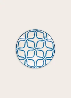 ASSIETTE À DESSERT EN PORCELAINE MOTIF ARABESQUE BLEU