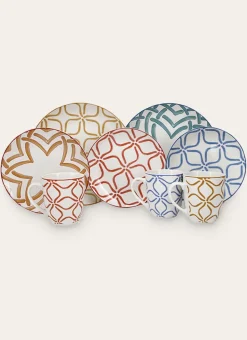 ASSIETTE À DESSERT EN PORCELAINE MOTIF ARABESQUE BLEU