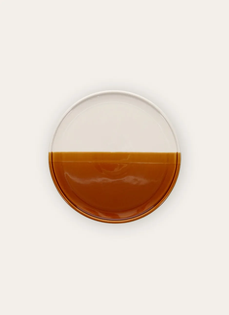 ASSIETTE À DESSERT EN PORCELAINE SUNSET CARAMEL