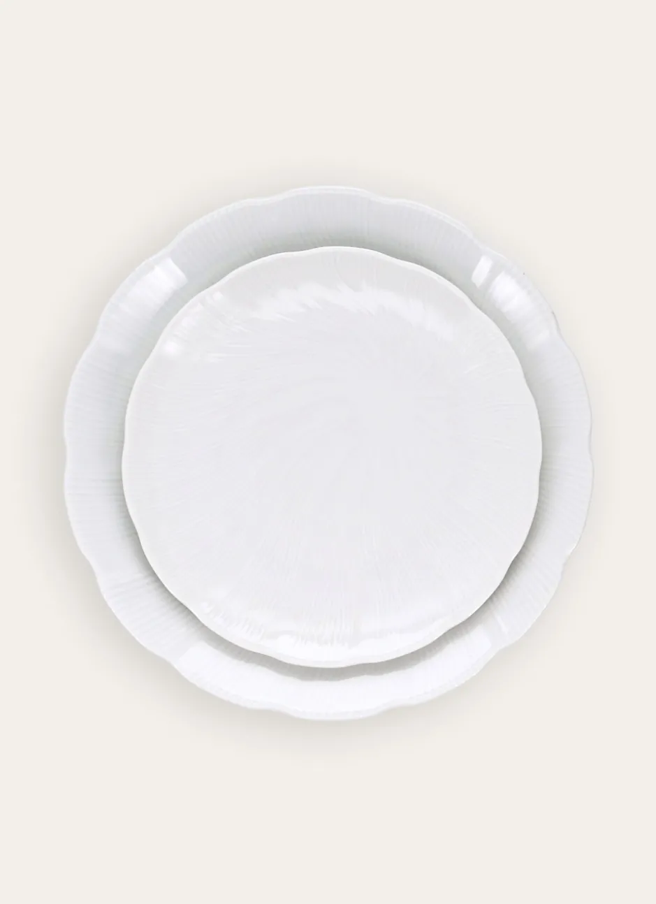 ASSIETTE À DESSERT EN PORCELAINE DE LIMOGES TAHITI BLANC