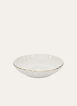 ASSIETTE CREUSE CHARME BLANC / DORÉ