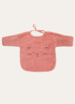 BAVOIR MANCHES LONGUES TÊTE DE CHAT ROSE