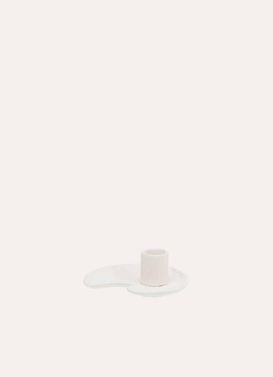 BOUGEOIR EN CÉRAMIQUE BLANC