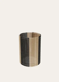 BOUGEOIR EN VERRE ET BAMBOU PETIT MODÈLE BOIS / NOIR