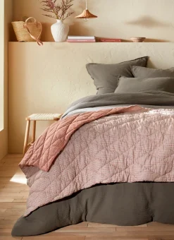BOUT DE LIT ÉDREDON MATELASSÉ IMPRIMÉ FAIT MAIN POTERIE