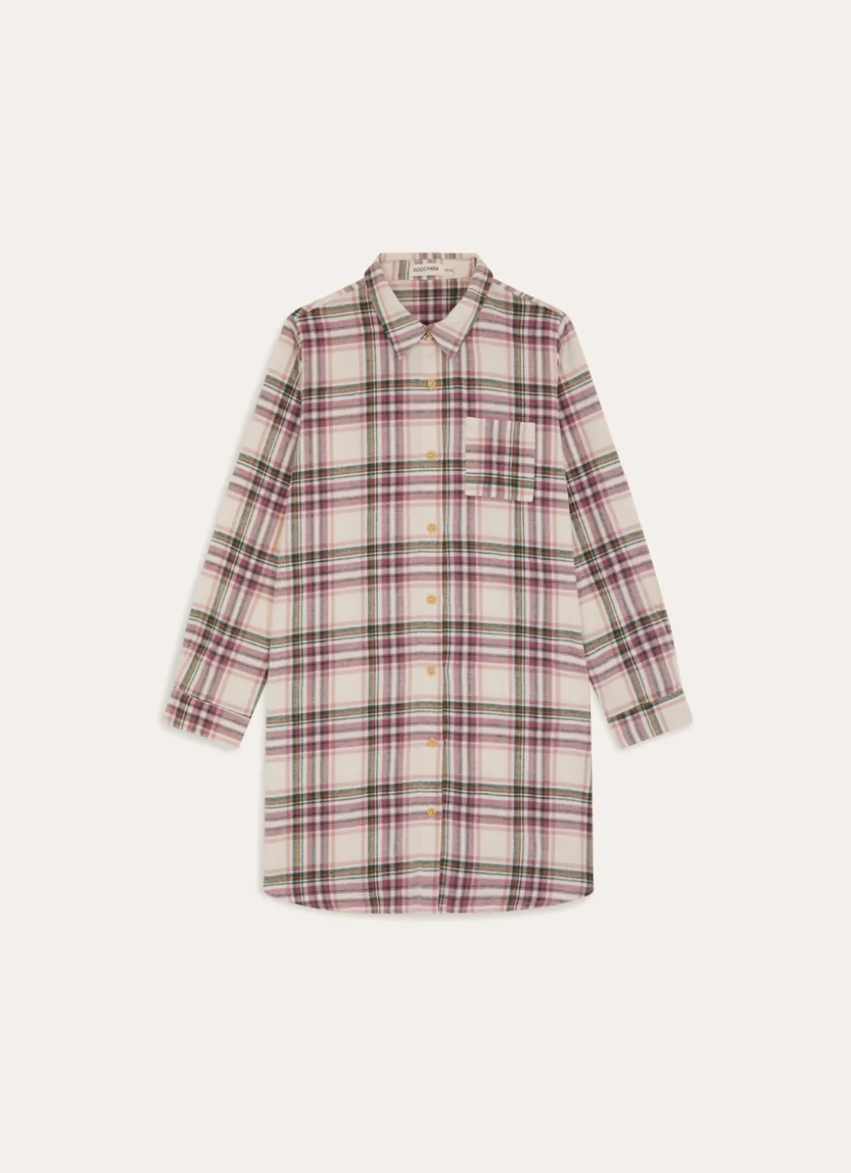 CHEMISE DE NUIT EN COTON FIL TEITNT CAROW MAUVE