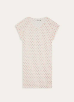 CHEMISE DE NUIT EN COTON MODAL IMPRIMÉ ECRU