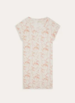 CHEMISE DE NUIT IMPRIMÉ VÉGÉTAL ROSE ROSE
