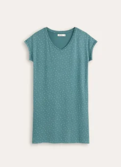 CHEMISE DE NUIT LONGUE POIS BLANC
