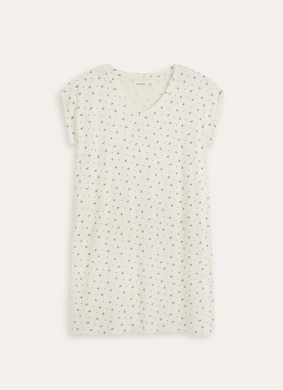 CHEMISE DE NUIT MANCHES COURTES RIMO ÉCRU