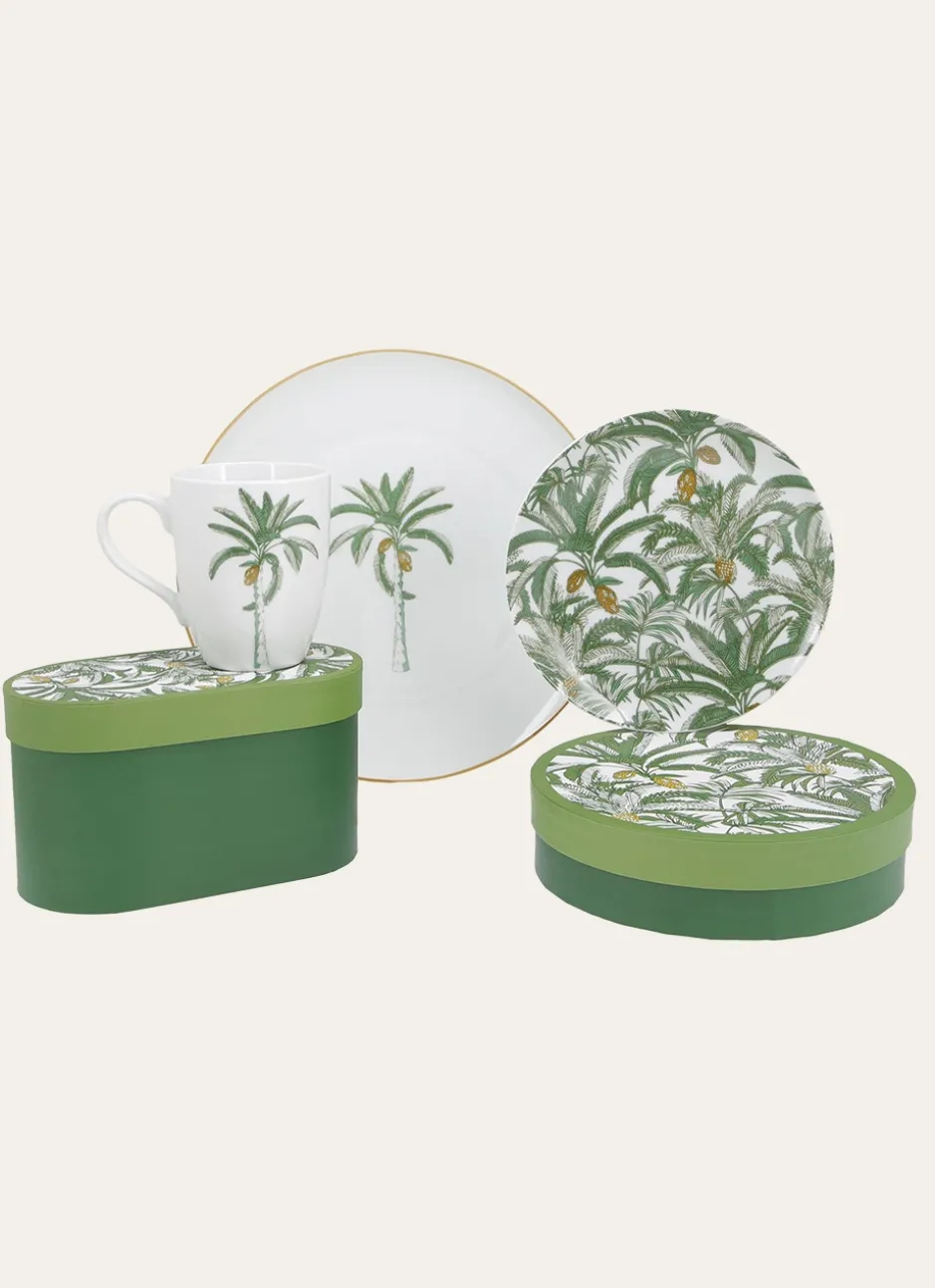 COFFRET DE 4 ASSIETTES À DESSERT - GAMME COCO vert