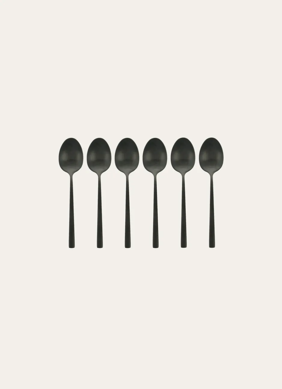 COFFRET DE 6 CUILLÈRES À SOUPE EN ACIER INOXYDABLE Noir