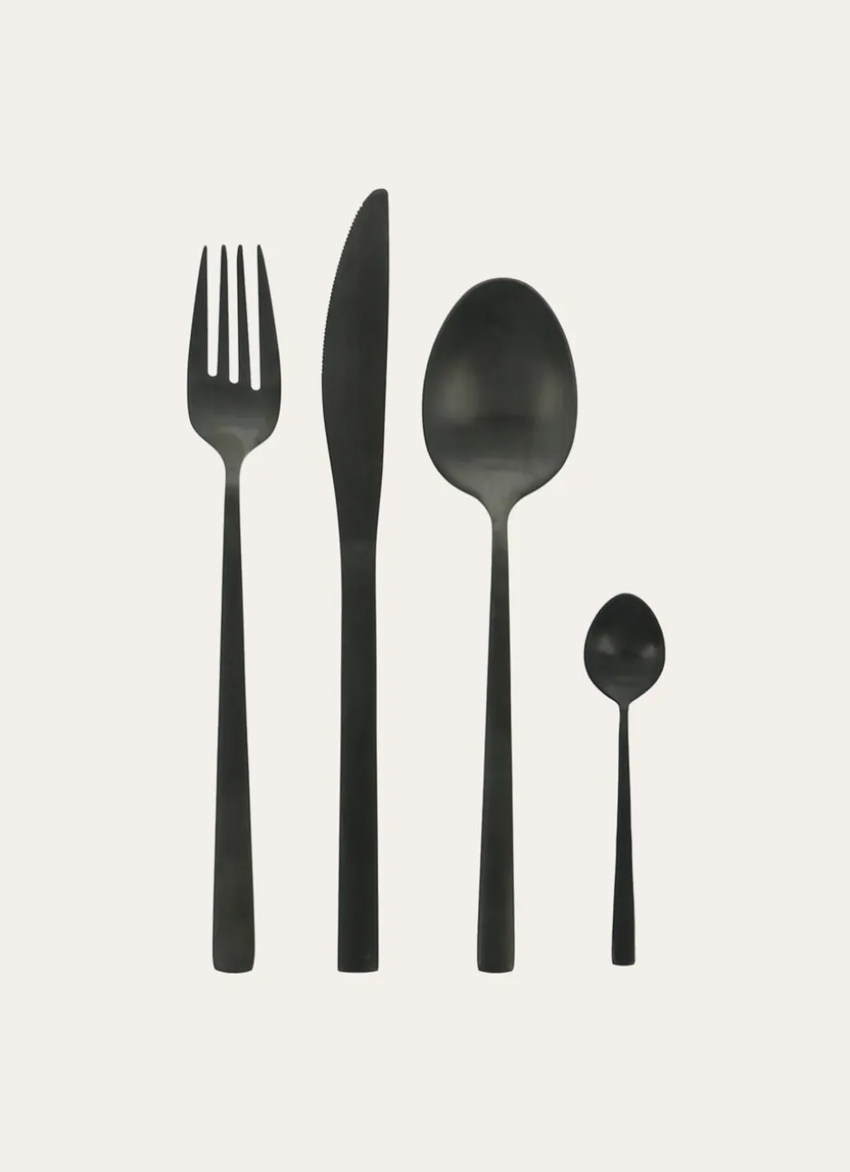 COFFRET DE 6 CUILLÈRES À SOUPE EN ACIER INOXYDABLE Noir