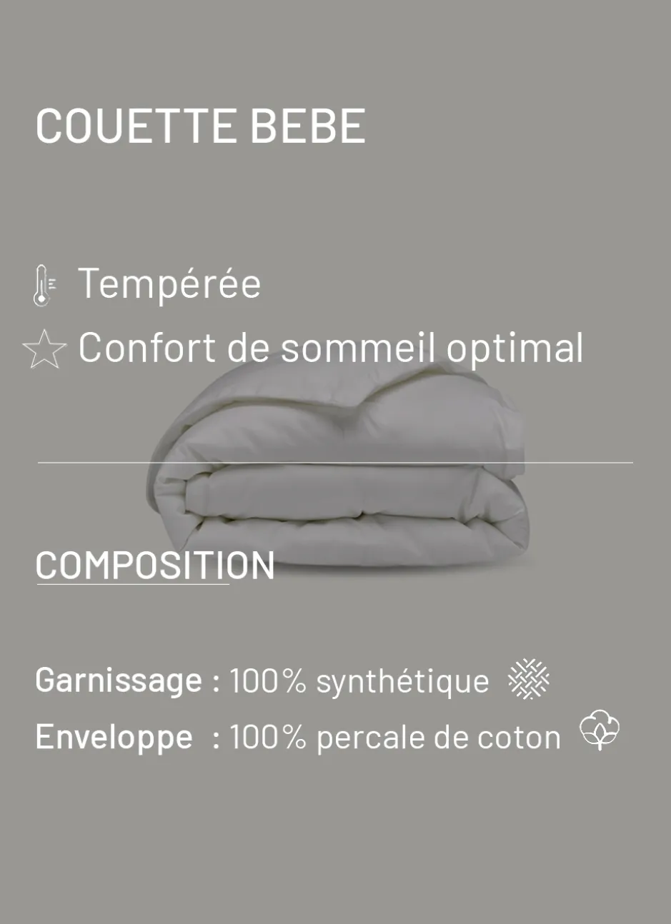 COUETTE LÉGÈRE ENFANT 200G EN FIBRES RECYCLÉES BLANC
