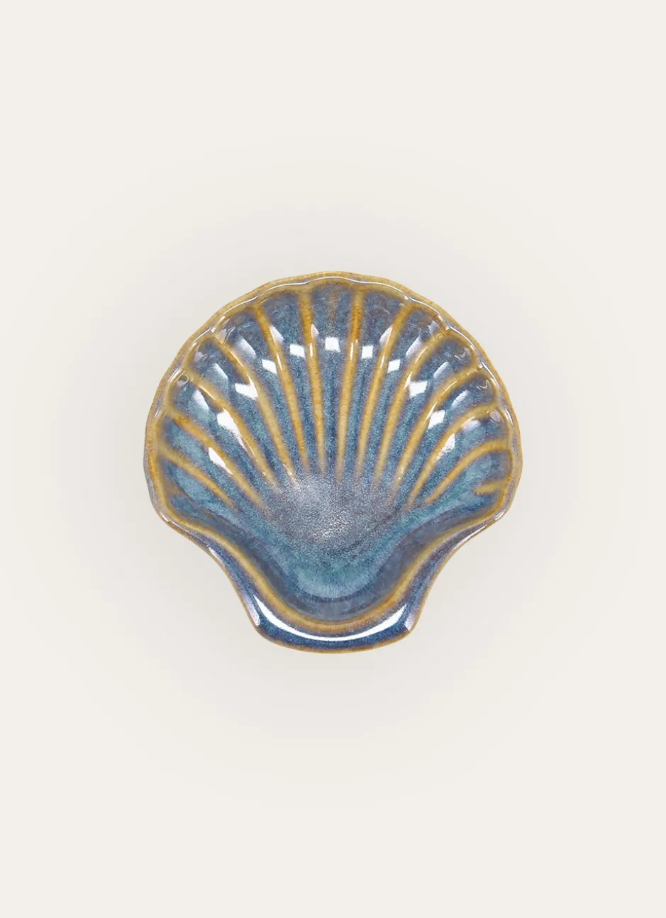 COUPELLE COQUILLAGE EN GRÈS KONKANI BLEU