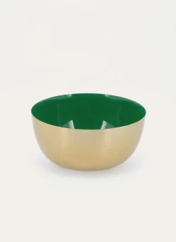 COUPELLE EN MÉTAL DORÉ AVEC INTÉRIEUR LAQUÉ VERT PAON