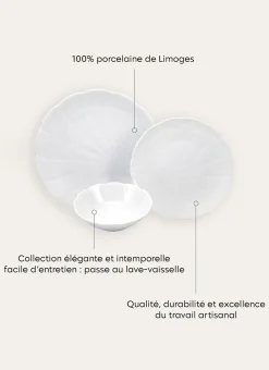 COUPELLE EN PORCELAINE DE LIMOGES TAHITI BLANC