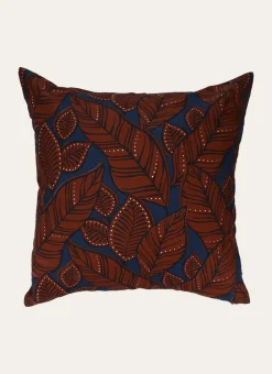 COUSSIN IMPRIMÉ FEUILLAGE CHARLY MARINE