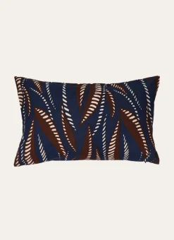 COUSSIN IMPRIMÉ FEUILLE CORALIE MARINE