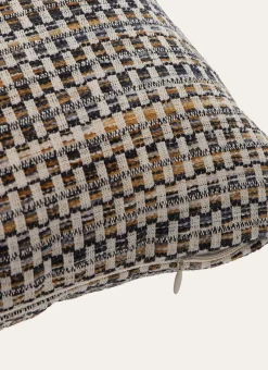 COUSSIN JACQUARD CHENILLE À MOTIFS GÉOMÉTRIQUES MULTICOLORE