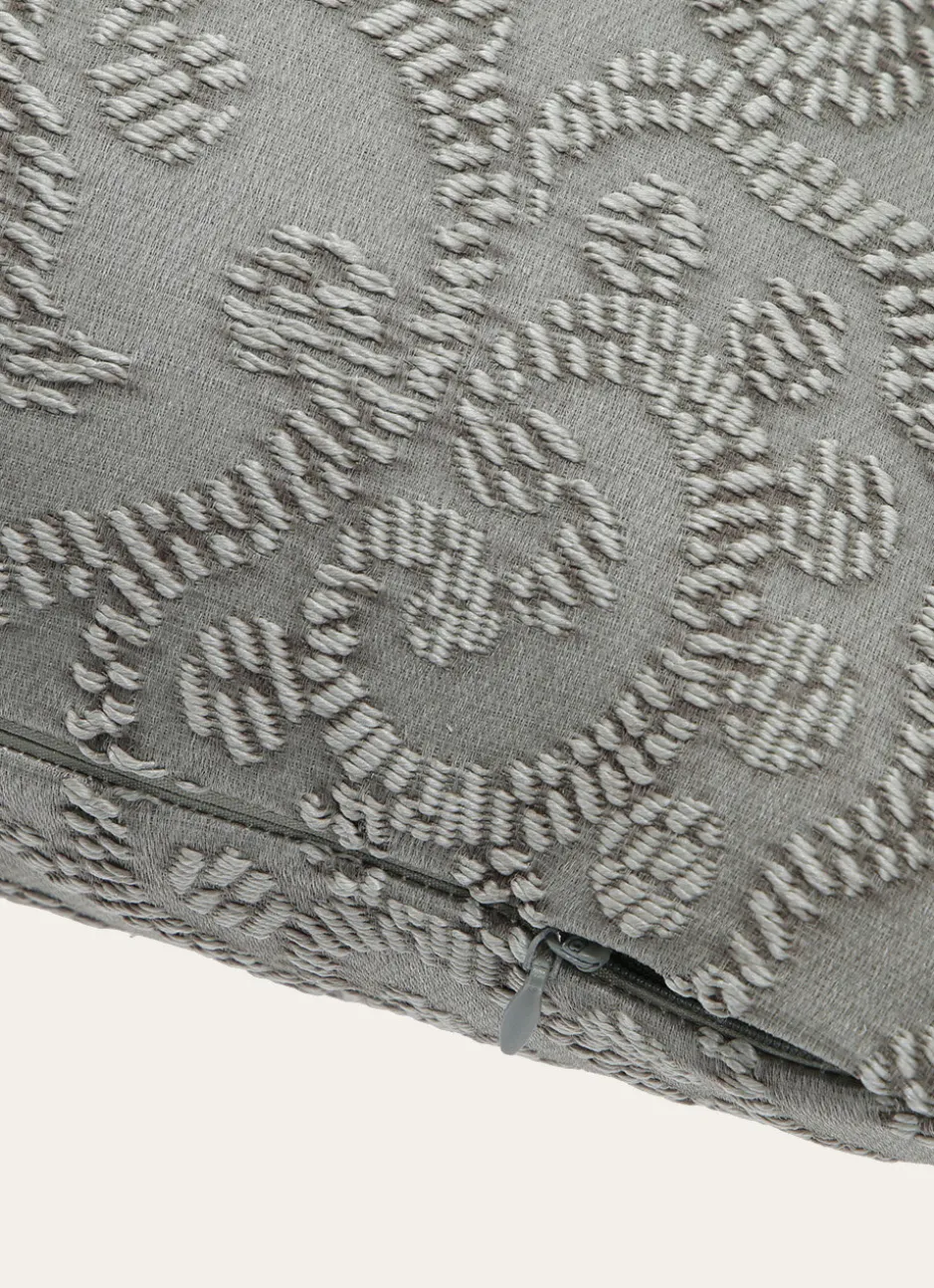 COUSSIN JACQUARD EN RELIEF MOTIF FEUILLAGE vert