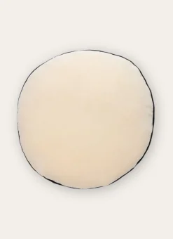 COUSSIN ROND EN VELOURS BLANC