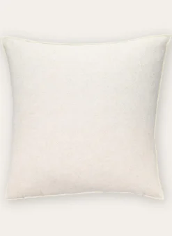 COUSSIN UNI COTON-LIN AVEC BOURDON CONTRASTÉ ÉCRU/BLANC CASSÉ