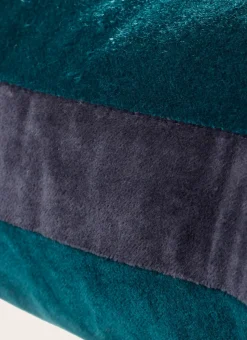 COUSSIN UNI EN VELOURS DE COTON VERT MALACHITE
