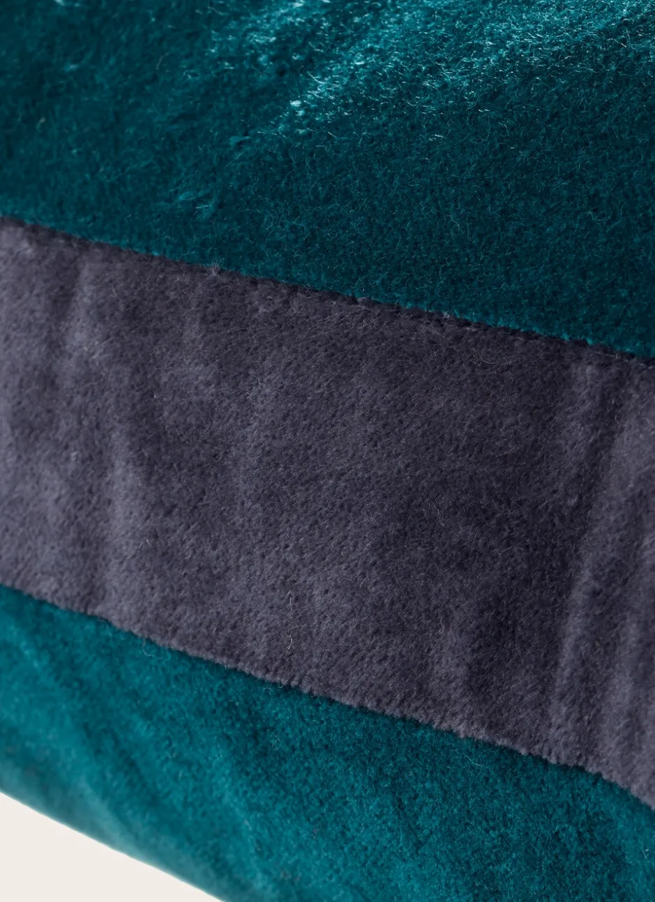COUSSIN UNI EN VELOURS DE COTON VERT MALACHITE