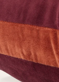 COUSSIN UNI EN VELOURS DE COTON AUBERGINE