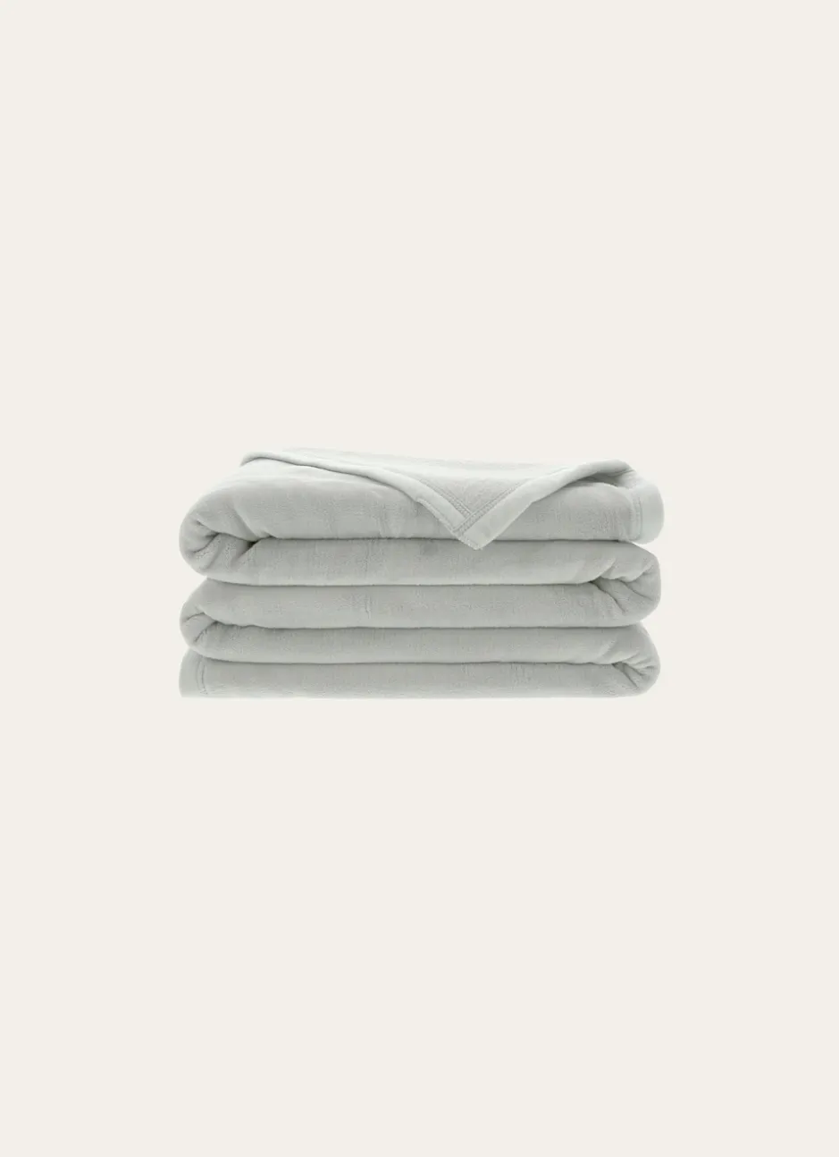 COUVERTURE DOUBLE FACE TRÈS CHAUDE GRIS ARGENT