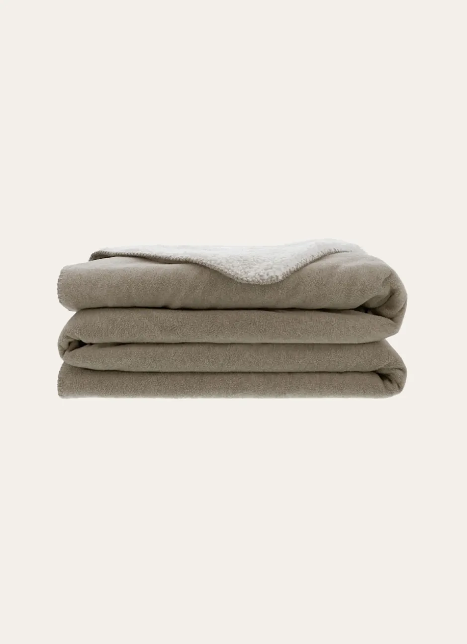 COUVERTURE DOUBLE FACE TRÈS CHAUDE - 540GR TAUPE