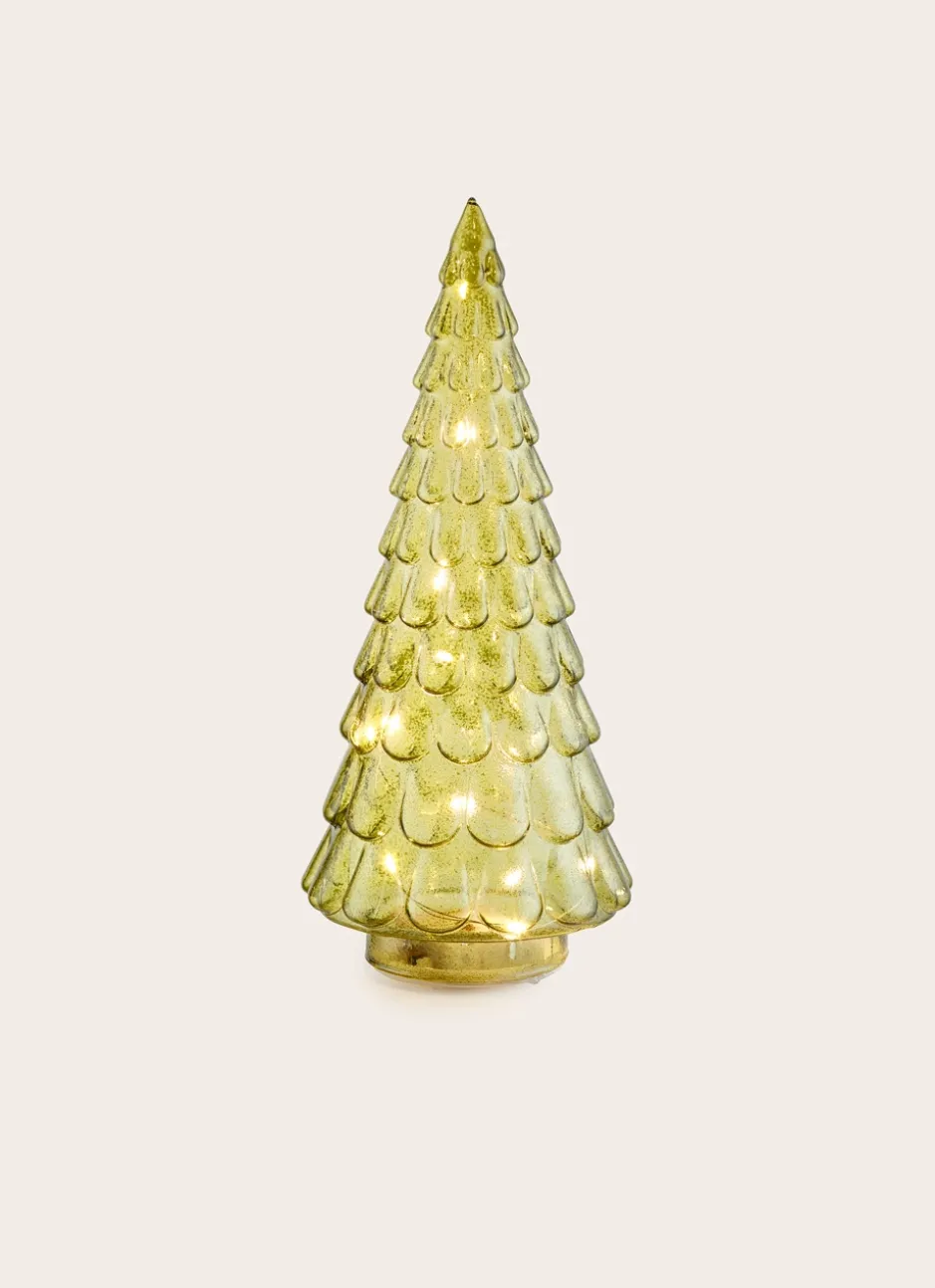 DÉCORATION DE NOËL SAPIN LUMINEUX EN VERRE ROMARIN