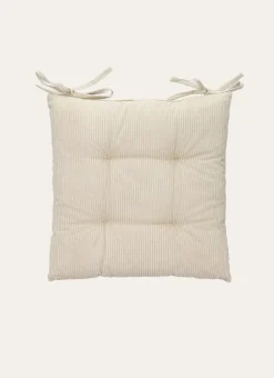 DESSUS DE CHAISE EN TOILE FINE À RAYURES BEIGE