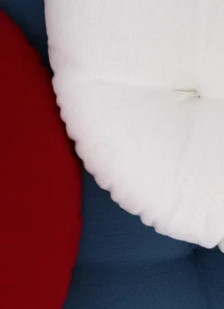 DESSUS DE CHAISE ROND EN COTON AVEC LIENS À NOUER ÉCRU
