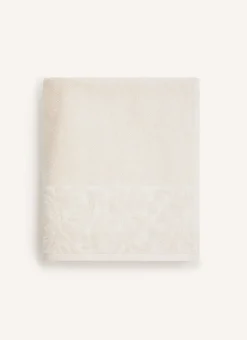 DRAP DE BAIN EN COTON LITEAU CISELÉ BEIGE