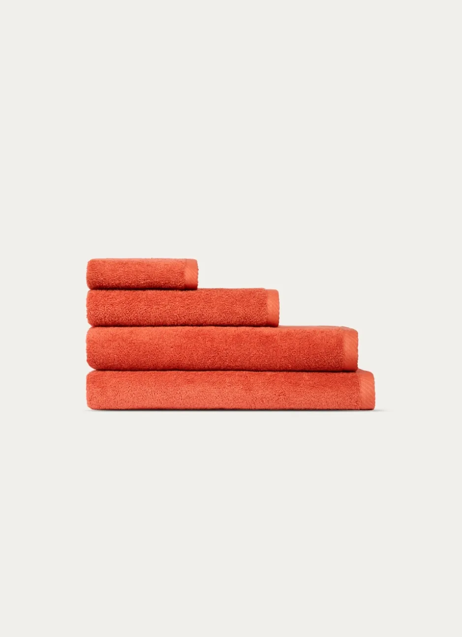 DRAP DE BAIN EN COTON UNI BASIL TERRACOTTA