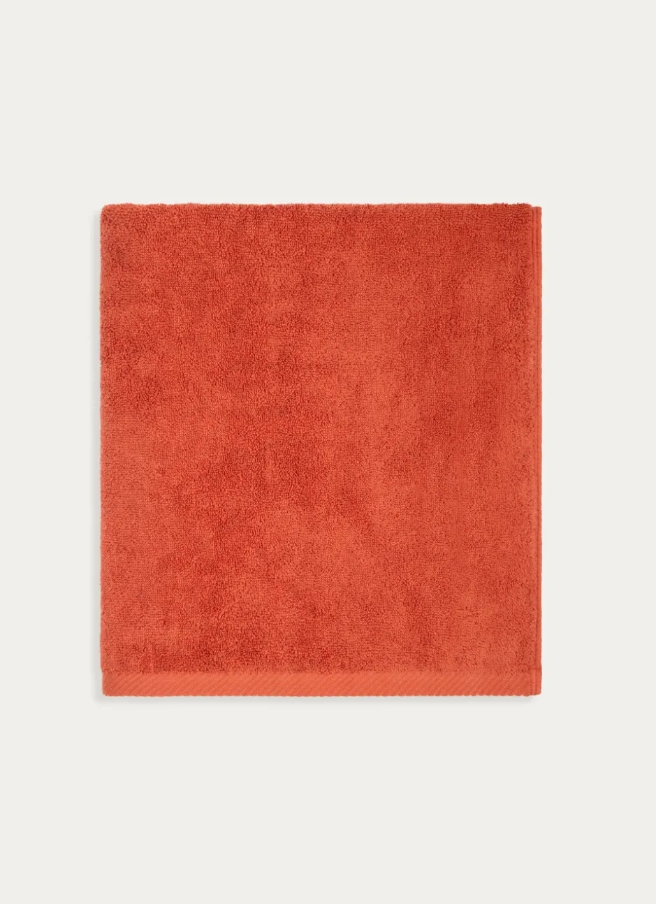 DRAP DE BAIN EN COTON UNI BASIL TERRACOTTA