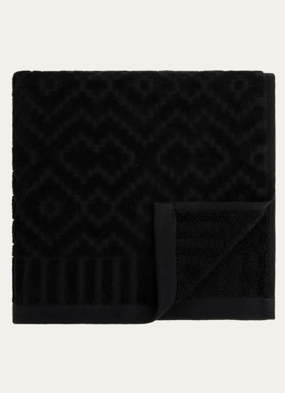 DRAP DE BAIN EN JACQUARD Noir