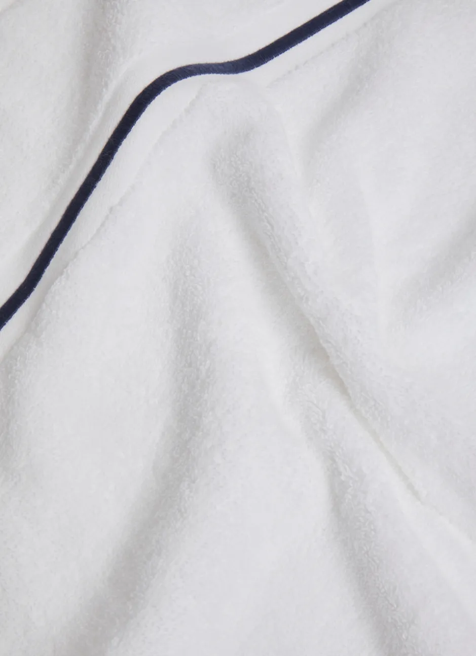 DRAP DE BAIN FINITION BOURDON OPÉRA BLANC/MARINE