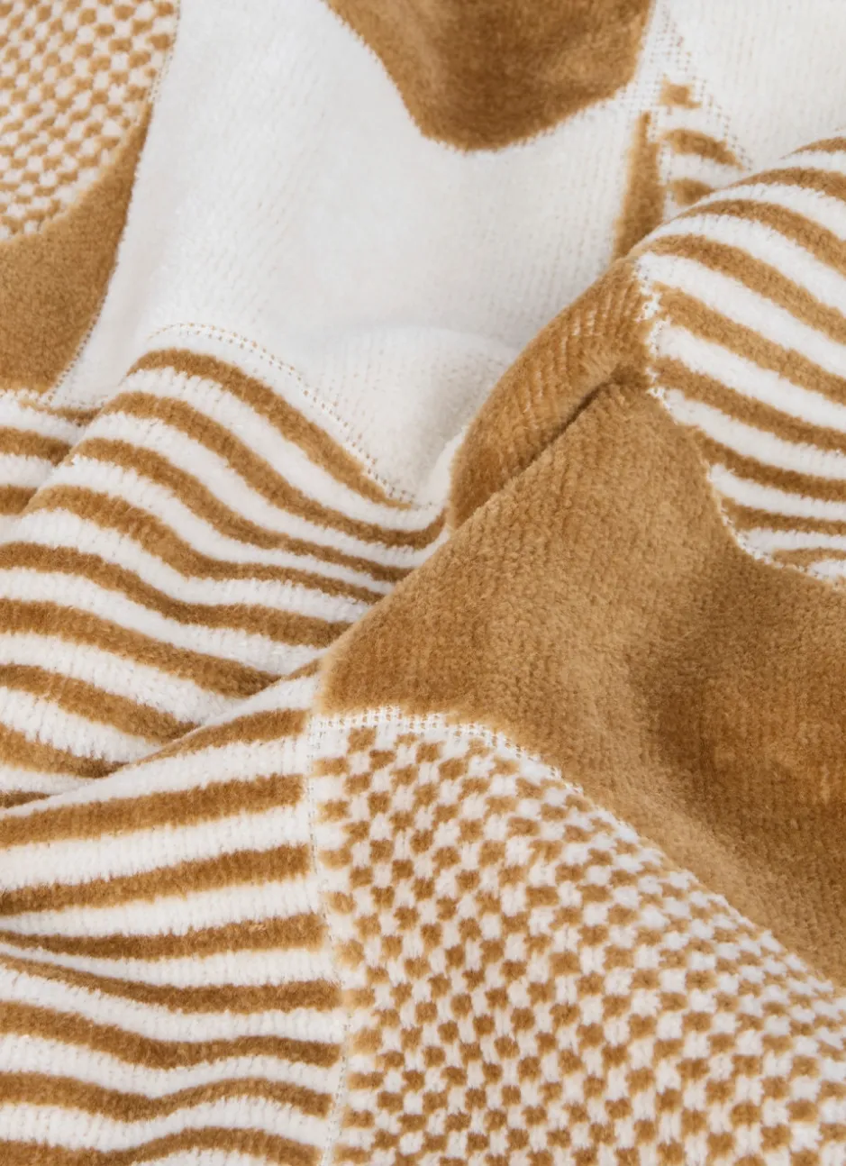 DRAP DE BAIN JACQUARD MOTIF GÉOMÉTRIQUE MULTICOLORE