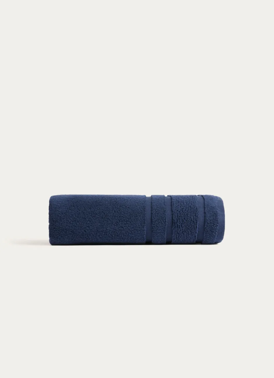 DRAP DE BAIN MOELLEUX LITEAU RAFFINÉ MARINE