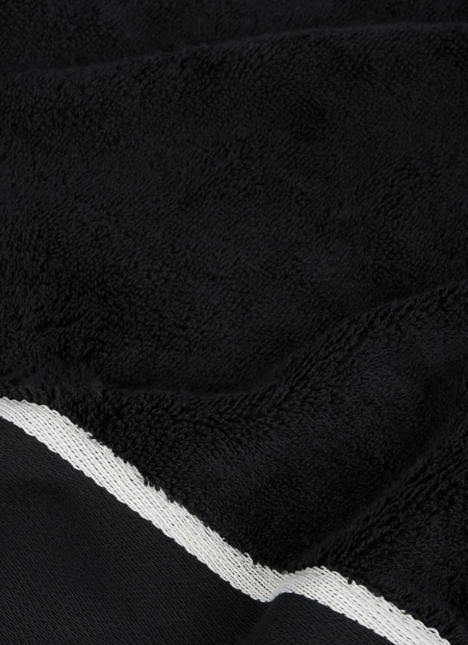DRAP DE BAIN UNI À LARGE BORDURE ARTHUR Noir