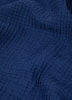DRAP DE BAIN UNI EN GAZE DE COTON ODYSSÉE BLEU MARINE