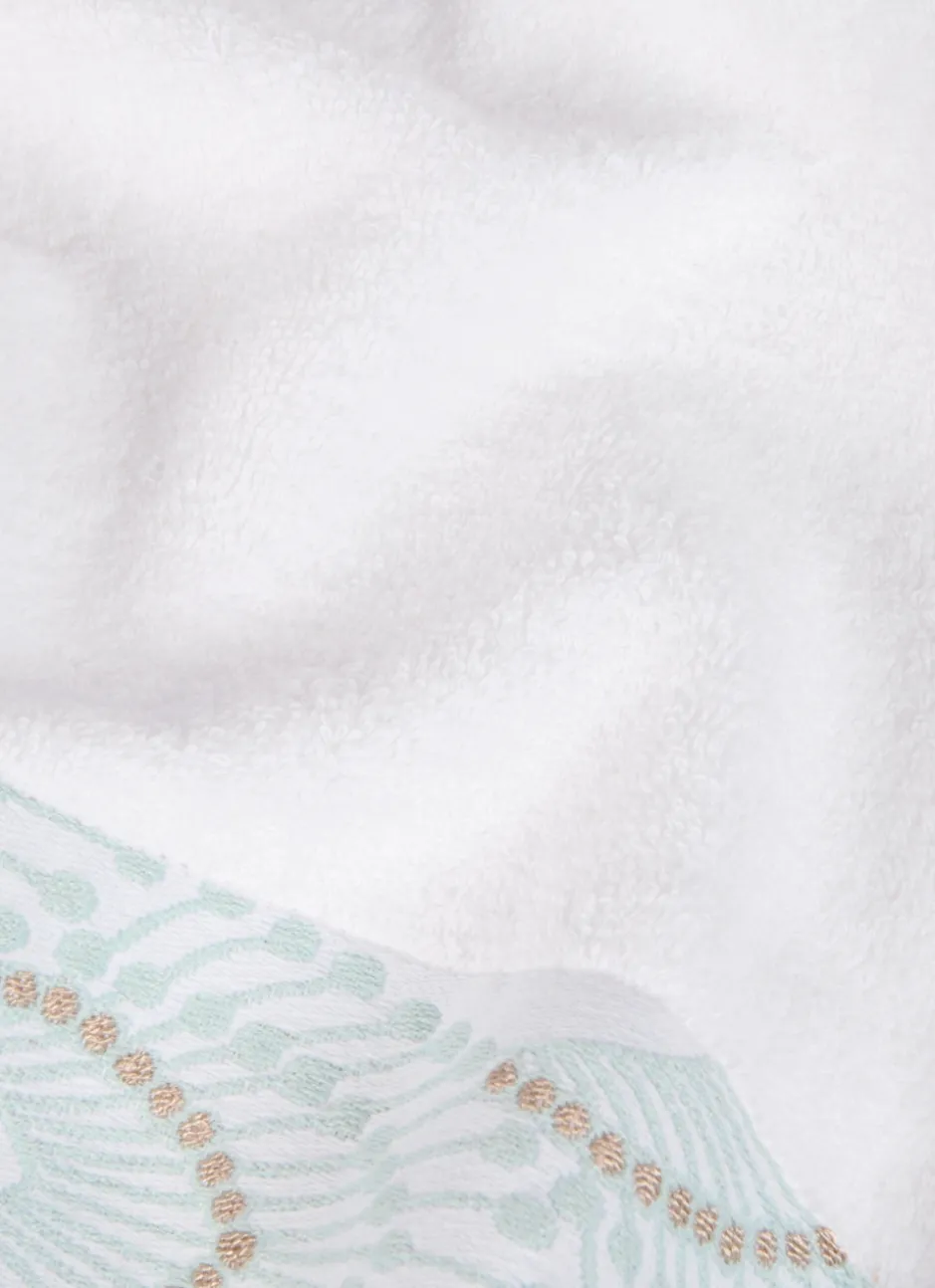 DRAP DE BAIN UNI SABRINA AVEC LITEAU FANTAISIE BLANC