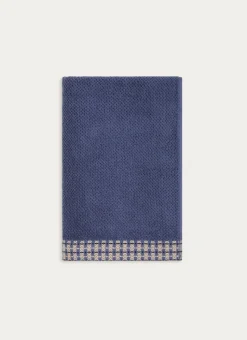 DRAP DE DOUCHE UNI AVEC LITEAU FANTAISIE BLEU FONCÉ