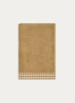 DRAP DE DOUCHE UNI AVEC LITEAU FANTAISIE VERT OLIVE